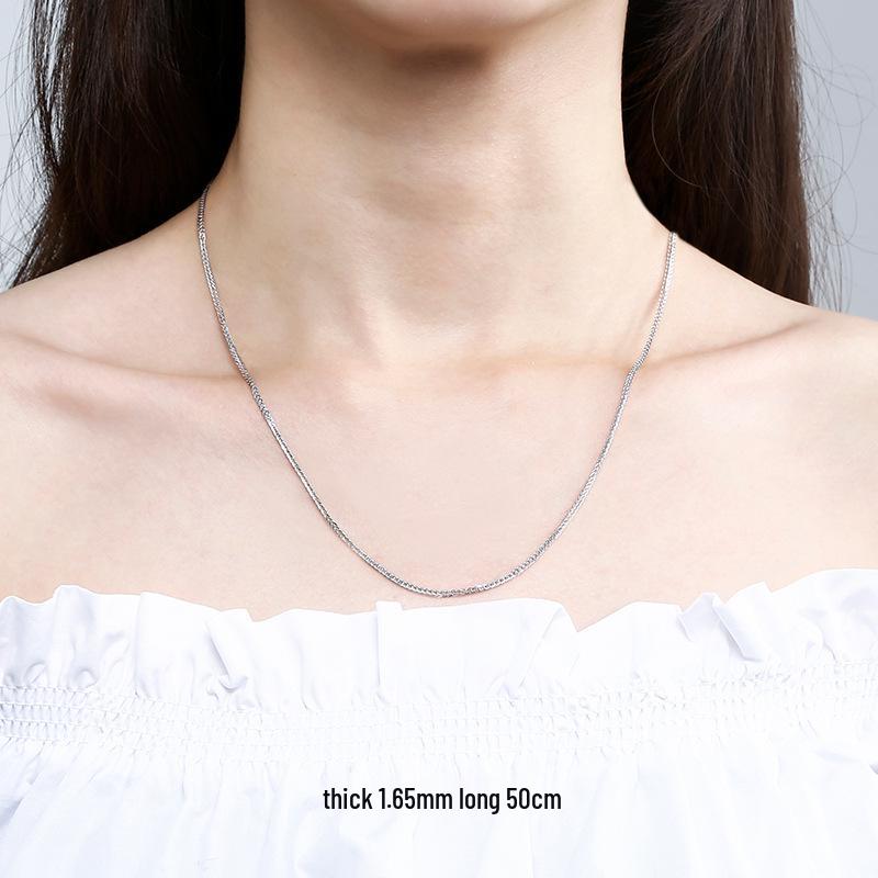925 Sterling Silver Chopin Necklace Chain for Women & Men - Simple Clavicle Design