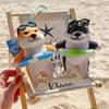 Summer Shiba Inu Theme Plush Pendant Wearing Sunglasses Swimming Design Circle