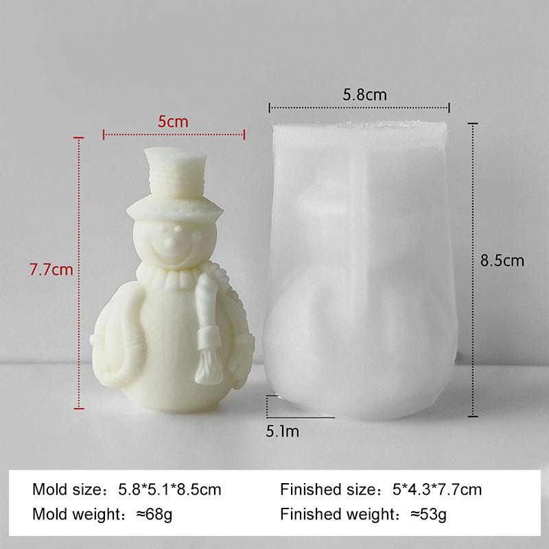 DIY Weihnachts-Serie Schneemann Schneestiefel Silikonform Handgemachte Aroma-Kerzenform Weihnachts-Elch Glocken Kerzenherstellungszubehör