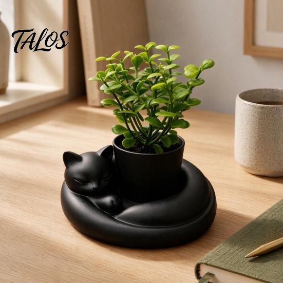 Mini Flower Pot Decor 3D Printed Succulents Planter, Creative with Artistic Sculptural Design, Desktop Plant Small Desk for Office Bedroom Shelf, Gift