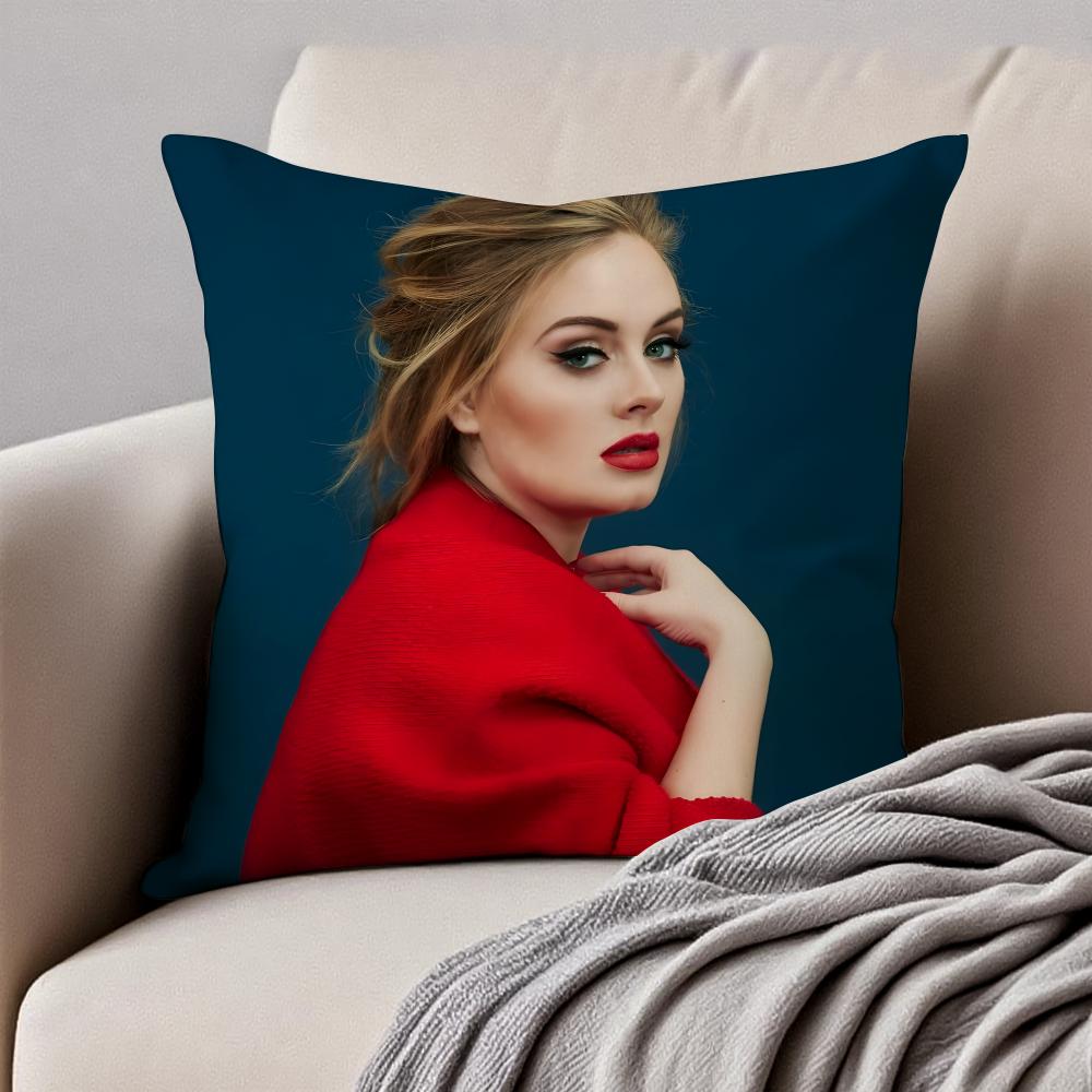 POP Singer AAdele Adkins Cushion Cover Pillowcase Antidustmite Invisible Zipper Short Plush Sofa Cushion