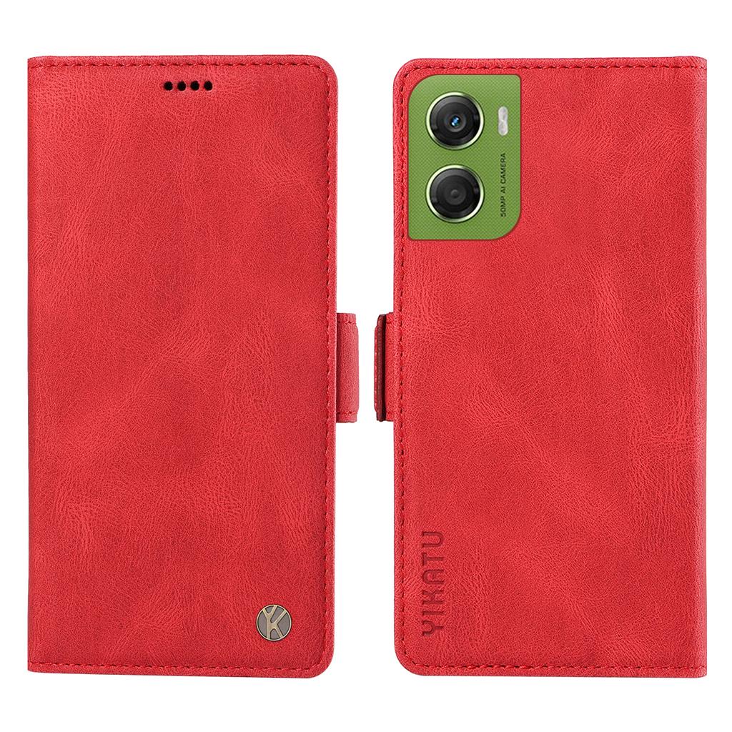 For Motorola Moto G06 4G Leather Case YIKATU YK-005 Skin-touch Feeling Wallet Phone Cover
