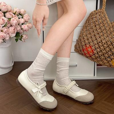 Silberne Retro-Rundkopf-Innenhöhenerhöhung Leichter Mund Flache Sohle Einzelne Schuhe Damen Sommer 2025 neu mit Rock Weiche Sohle Mary Jane Schuhe