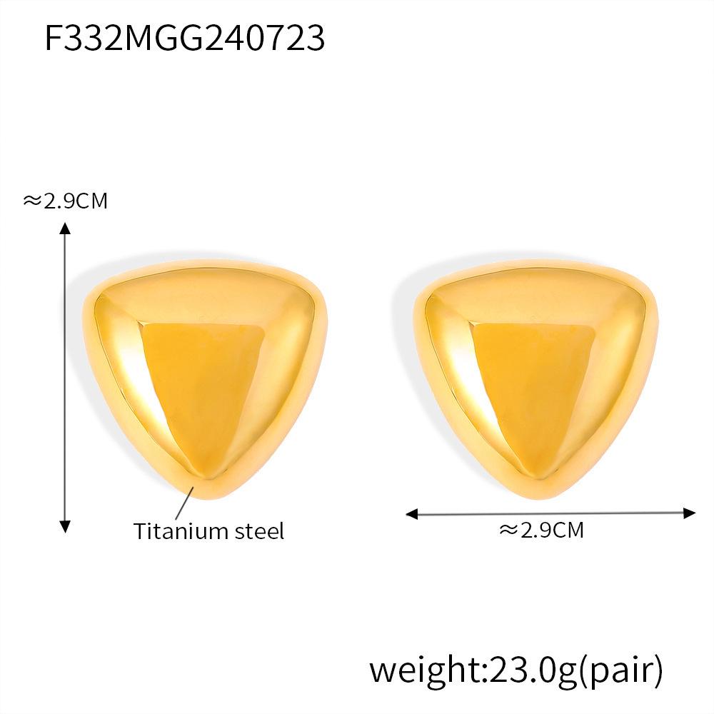 Qiong Yao Stainless Steel 18K Gold Electroplated Irregular Geometric 3D Stud Earrings