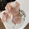 Jacquard vest vest women's spring 2025 new temperament sleeveless button-up top