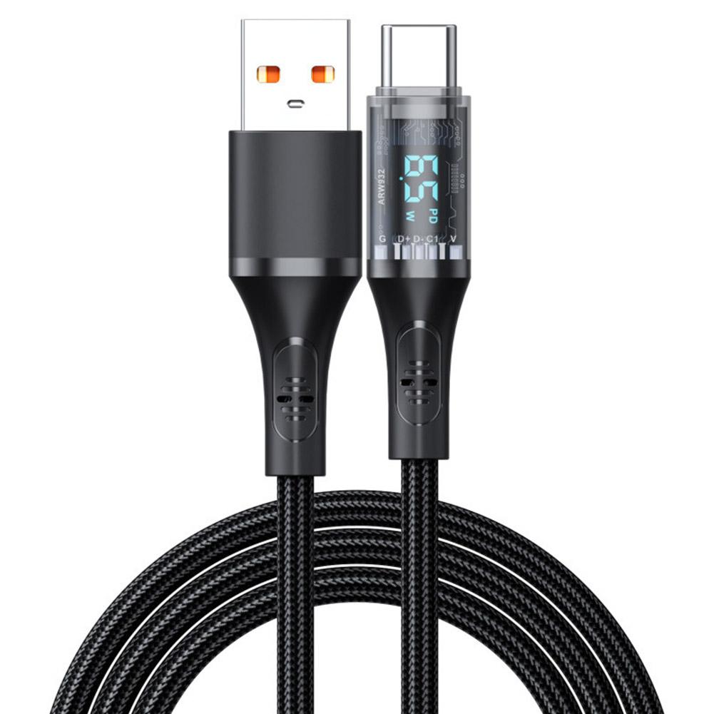 High Speed Charging Cable 100W/66W Fast USB/Type-C LED Type-C Visible Digital Display For Samsu E1E9
