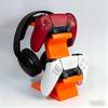 Dual Game Controller And Headset Stand With Anti Slip Base Holds 2 Controllers 1 Headphone For Gamers Desktop Gaming Setup