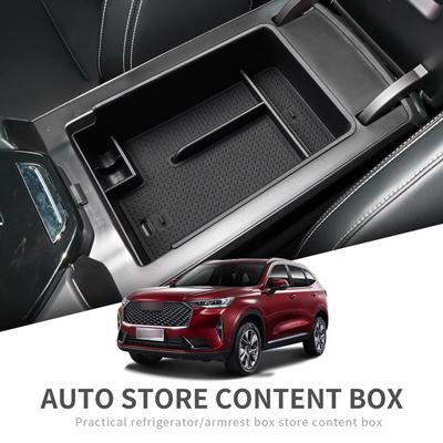 For HAVAL H6 3rd Gen GT 2021-2024 Armrest Storage Box Accessories Stowing Tidying Center Console Tray Black ABS