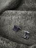 Tie Pin Cufflink Set Made In Japan Brass Tie Pin Cufflink [Tabarat] Men's (Silver)