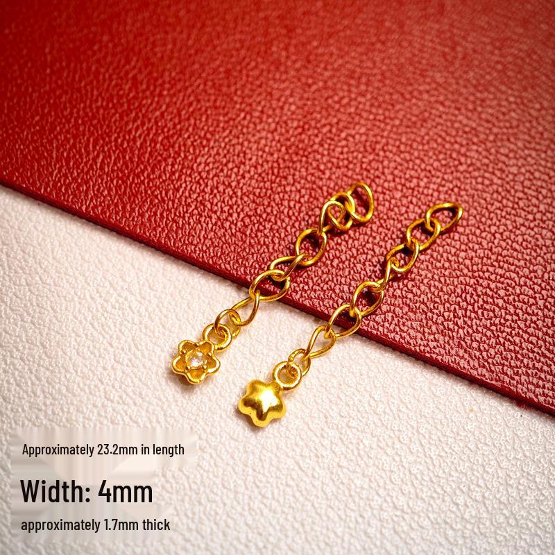 24k Gold-Plated Copper Bracelet with Nan Hong Zircon Flower Extension for Women