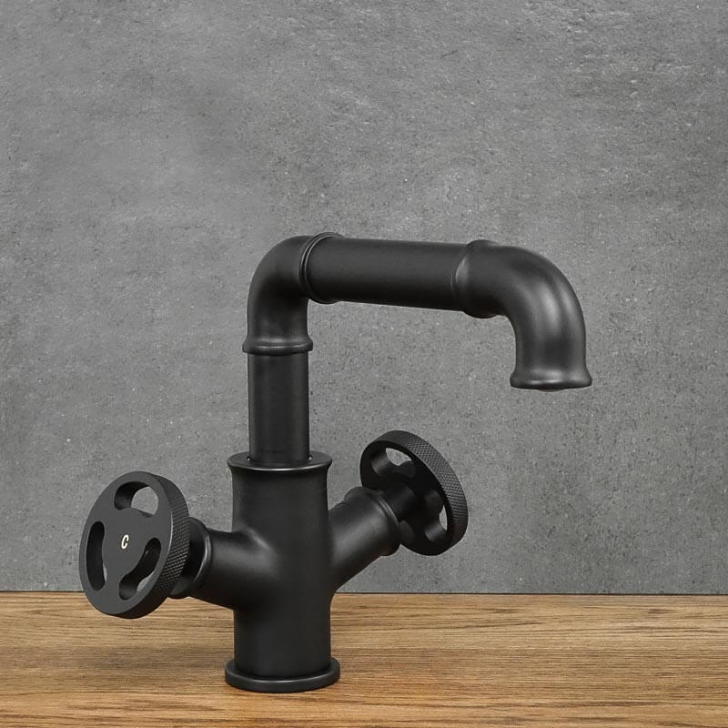 DARTFORD 1 low black free-standing washbasin tap