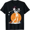 Skeleton Golf Halloween Golfer Funny Golf Player Men Dad T-Shirt
