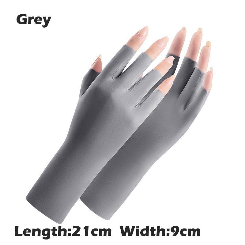 1 par de luvas femininas, luvas sem dedos, proteção solar, luvas de direção ao ar livre, luvas respiráveis de verão