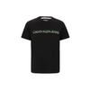 Gradient Two-Tone Velour Logo Crew Neck T-Shirt Men Tops Black J318511-BEH