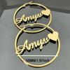 Elegant Custom 50mm Hoop Earrings For Women Personalized Name Heart Ear Piercing Stainless Steel Jewelry Romantic Wedding Gift