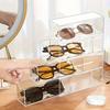 4Grids Desk Glasses Sunglasses Drawer Divider Transparent Dust-proof Overlay Cosmetics Lipstick Shelving Gift Office Supplies