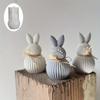 Resin Mold Striped Rabbit Ornament Epoxy Resin Dropper Silicone Mold DIY Easter Rabbit Candle Gypsum Clay Ornament Mold