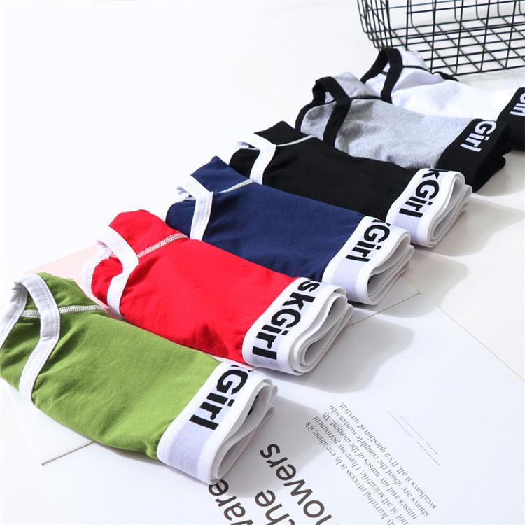 Neutral Women's Cotton Boxer Briefs with Wide Waistband - Letter Print Sports Underwear