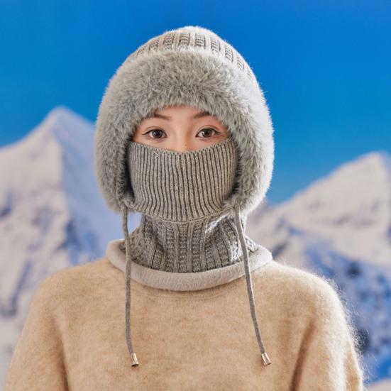 Knitted Hat Women Windproof Insulated Design Soft Fleece Lining 3-in-1 Winter Warm Hat Outdoor Adventures Skiing Hiking Headgear