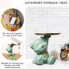 Geometric Bear Storage Sculpture with Pallet Resin Key Holder Figurine Candy Sundries Household Supplies for Office Coffee Shop
