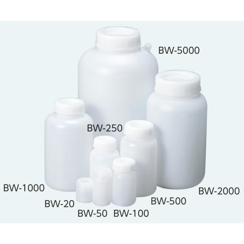Niigata Seiki BeHAUS Made in Japan Wide Mouth Poly Bottle with Inner Stopper, 100ml, BW-100