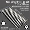 200mm Torx Screwdriver Bits Magnetic Hollow Plum Blossom Head S2 Steel Security Bit T6-T40 1/4'' Hex Shank Hand Power Tools