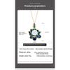 Meier Cloisonné lotus pendant, lotus necklace, enamel jade pendant, retro titanium steel clavicle chain