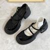Versatile Japanese retro French Mary Jane shoes women's 2025 new autumn black round head high heel platform small leather shoes