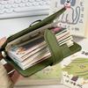 M5 5Holes Olive Green With 40Sheets PU Clip-on Notebook Faux Leather Loose Leaf Notebook Journal Kawaii