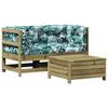 VidaXL Garden Lounge Set with Cushions 3 Pcs, Patio Sofas, Patio Furniture Set, Outdoor Furniture, Wood of 3250759