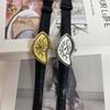 New Shape Quartz Men's Watch Y2k Style Twisted Case 2025 Trendy Personalized Niche Design Watch Leather Waterproof Watch Clock