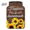 Farmhouse Home Decorations Mason Jar Shape Wall Decoration, Wooden Art with Sunflower Print, Indoor Decoration Pieces Retro Rustic Hanging Decor
