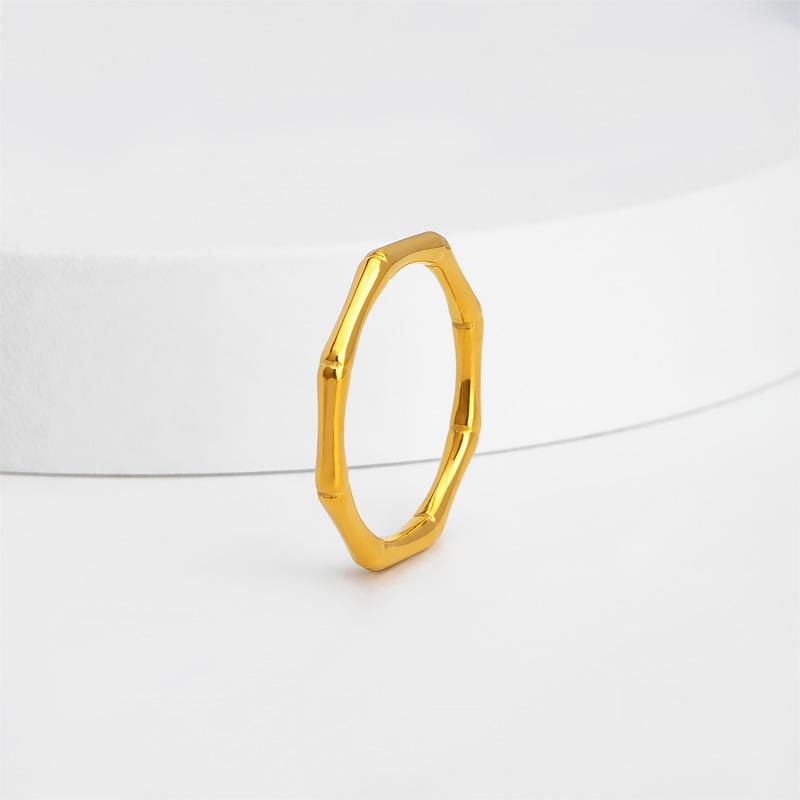 2022 Bamboo Ring: Creative Japanese & Korean Style, Non-fading Titanium Steel for Girls
