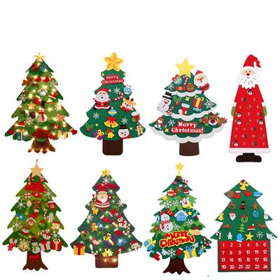 DIY Felt Christmas Tree Christmas Decoration for Home Navidad  New Year Christmas Ornaments Santa Claus Xmas Kids Gifts