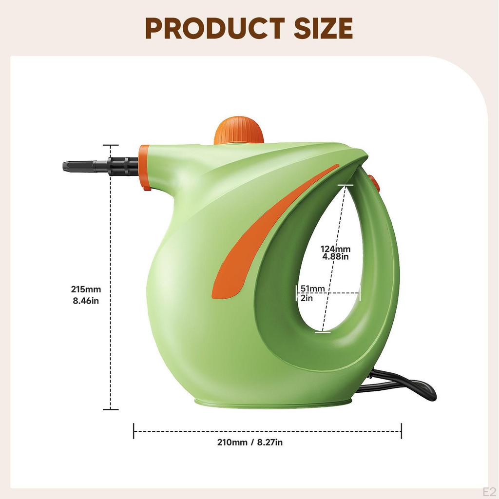 Handheld Steam Cleaner Household with 700ml Tank for Curtain Tight Gap Grout Green