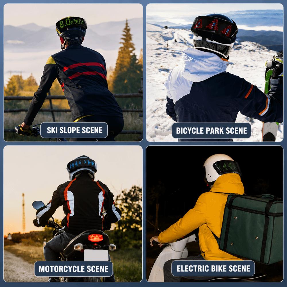 Editable Text Helmet LED Screen Full Color LED Riding LED Sign Phone Control Screen Bike Cycling