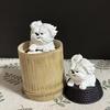 1Pcs Adorably Wind-Blown & Messy Lines Ornament Minimalist Sketch-Style Puppy Statue Unique Desk Decor Crafts