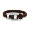 European American Fashion Stainless Steel U-shaped Horseshoe Buckle Trendy Unisex Black Rope Double-layer Bracelet