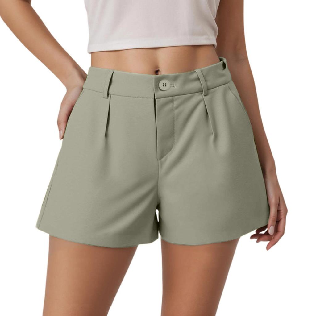 Ladies' Casual Suit Pants With High Waist And Slimming Effect, Versatile And Color Loose Shorts