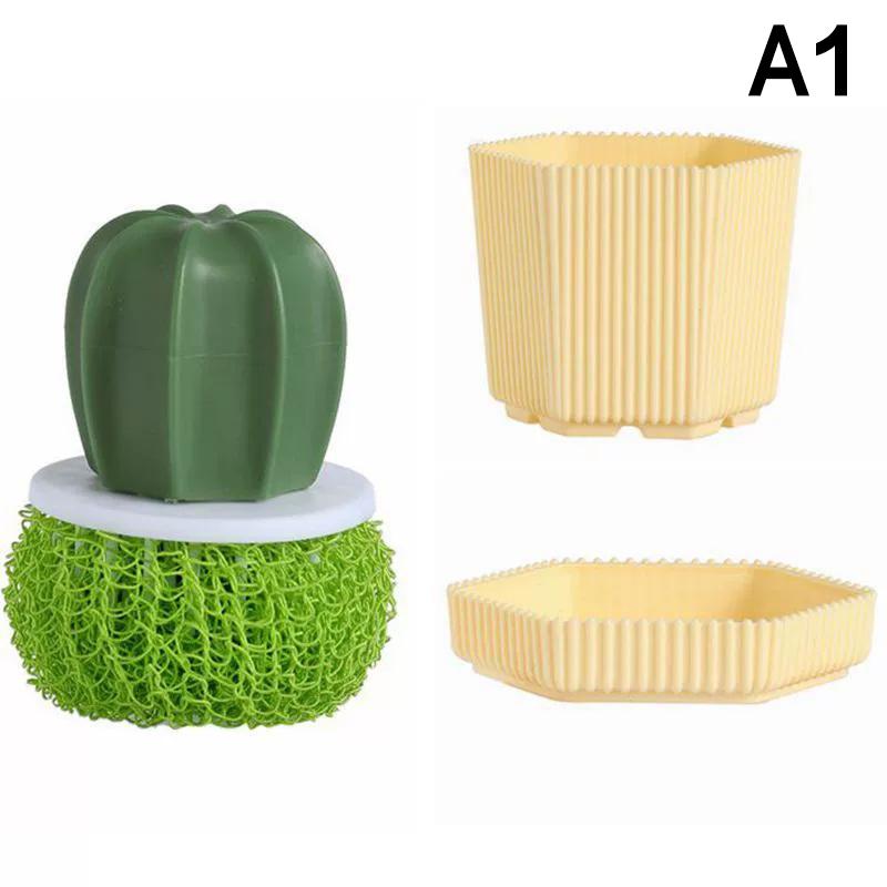 Mini Spülbürste mit Griff Mehrzweck-Scheuerbürste für Haushalt Universal Küchenspülbürste mit Abtropfschale Reinigungsbürste