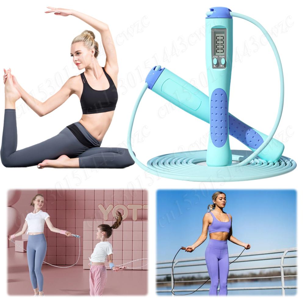 Counting Jump Rope Skipping Rope Adjustable Training Jump Rope with Counter Digital Jump Rope for Gym Fitness Exercise
