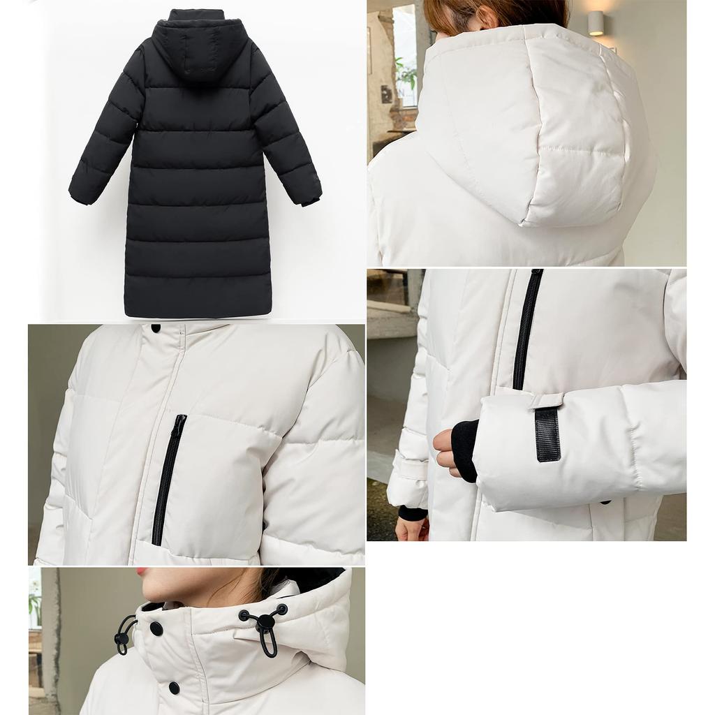 Sulliwayu Winter Padded Bench Plus Long Thick Cold Women's Coat, Outerwear, Coat, Hooded, Sizes, Casual, Simple, Length, Padded, Warm, Protection,