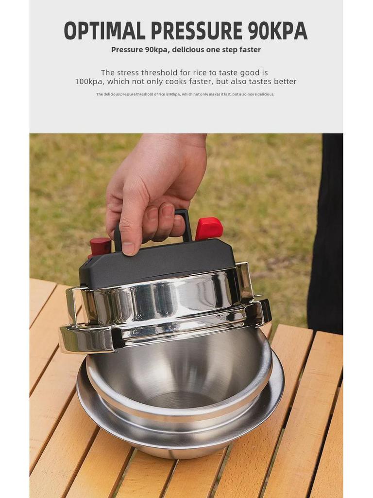 CLS 1,2 l selbstbetriebener Mini-Schnellkochtopf für 1–2 Personen – tragbarer Reiskocher für Camping und den Heimgebrauch, kompatibel mit Induktionskochfeldern.