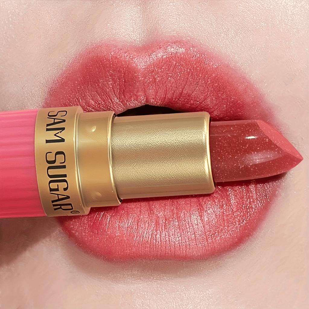 Nude Pink Luxurious Metallic Glitter Lipstick Long-Lasting Waterproof Non-Fade Shimmery Pearl Sparkling Brown Lip Gloss Makeup