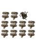 Mini Antique Bronze Wood Box Latch Clasp Lock 10 Pieces with Screws Right Hook for Jewelry Boxes Toolboxes and Storage Boxes