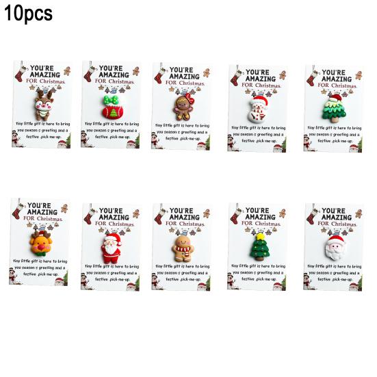 

10/20/30/40/50Pcs Christmas Pocket Hug with Positive Card Emotional Support Santa Reindeer Snowman Tree Gingerbread Pocket Token Inspirational Gift 10pcs