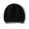 Women's 100% Pure Cashmere Ribbed Hat - Autumn/Winter Fashion, Warm, Cold-Proof, Color Block Design.