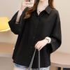 Navava Women Casual Big Sleeve Long Sleeve Collar Shirt Nb2982