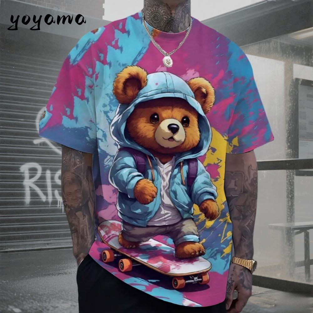 MDHAO xin nan zhuang  3D txu Heren T-shirts Hip Hop Beer Patroon 3D Print Herenkleding Zomer Nieuwe Streetwear Oversized Unisex T-shirt Harajuku Herenkleding L