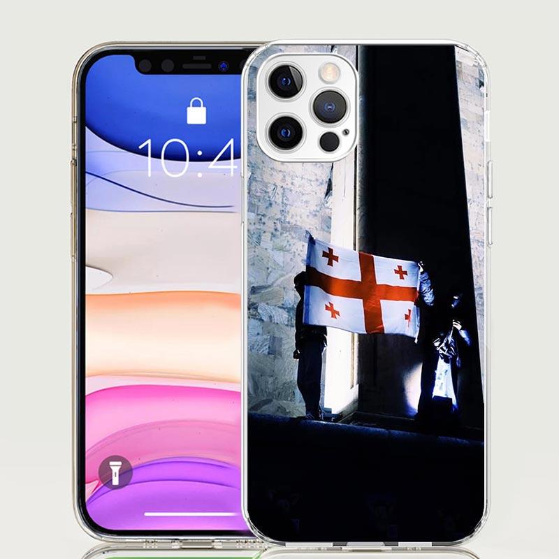 Etui na telefon z flagą Gruzji dla Apple iPhone 17 Air 16 15 Plus 14 + 13 Mini 12 11 Pro Max 7 8 SE 16Max Miękkie etui Coque 17 Air